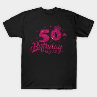 50th Birthday Squad Party 50 Years Old Yellow Gold T-Shirt